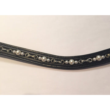 Inglese Browband Curvy con Pearl Stones